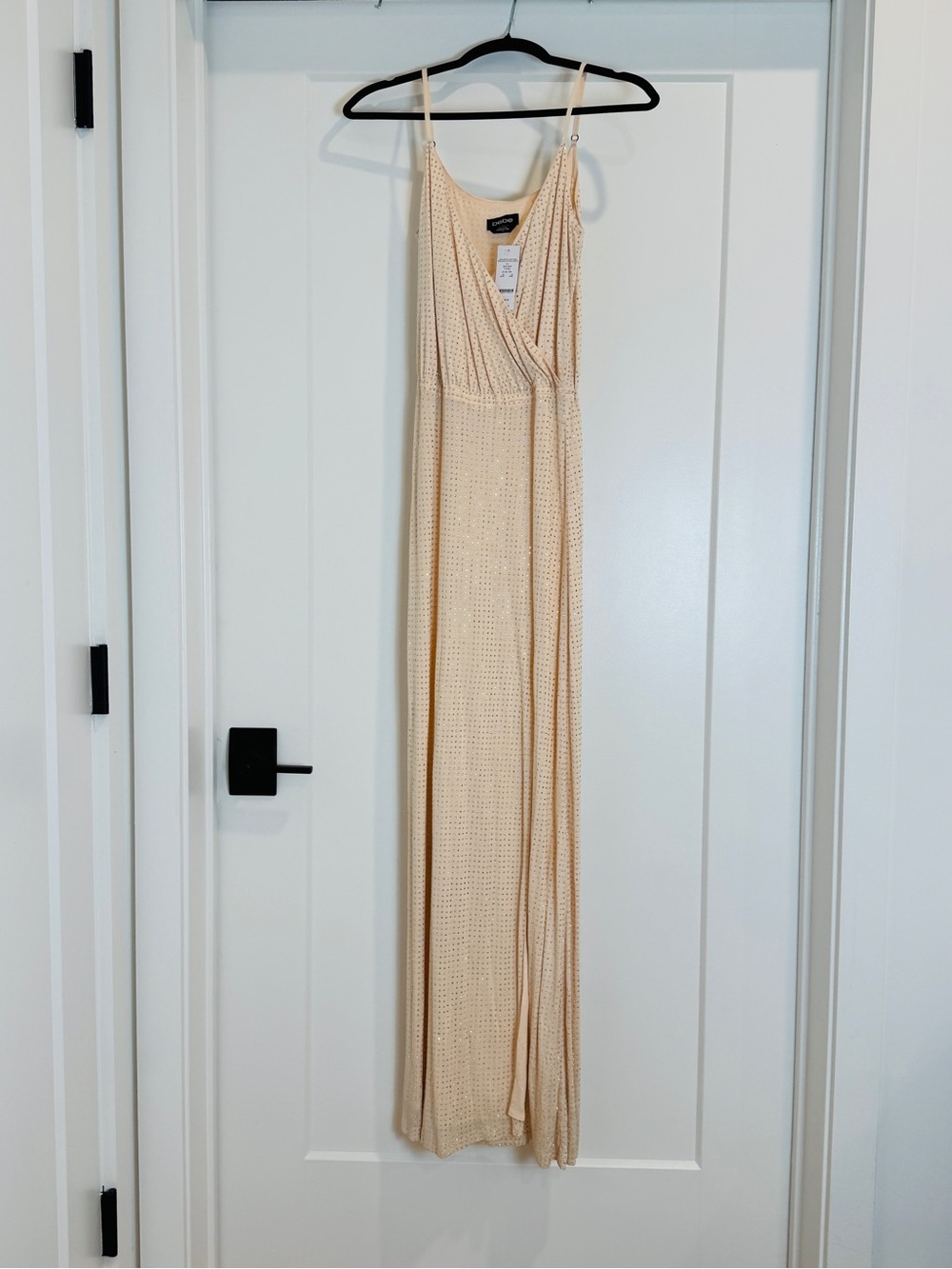 Vintage BeBe Gown | Champagne Color with Gemstones Throughout